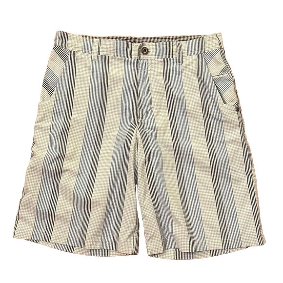 Lululemon Blue Check Striped Chino Shorts Mens 34 Casual Vacation - Picture 1 of 12